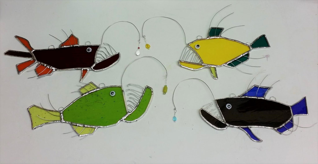 Stained glass angler fish