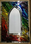 Stained glass mosaic mirror