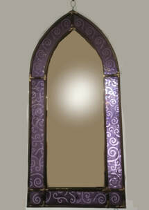 Stained glass leaded mirror