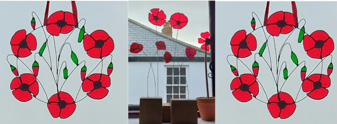 Stained glass poppies