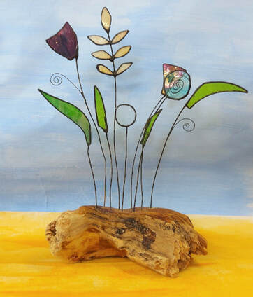 Stained Glass and Driftwood creation