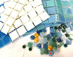 Turquoise/aqua mosaic mirror kit